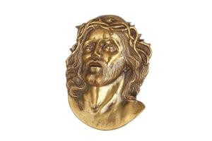 Wholesale Jesus Portrait Personalized Grave Decorations , Grave Headstone Decorations Painted Brass from china suppliers
