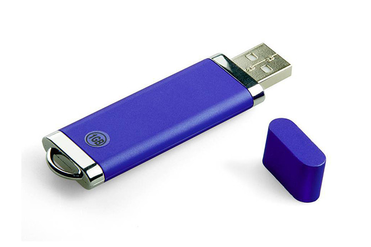 Plastic 16G 2.0 USB blue color with customized logo and package from show life brand