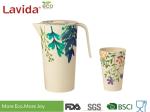 Hand Drawn Water Bottle Jug Melamine Beverage Jar Rustic Texture High Strength