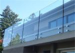 Facial Mounted Frameless Glass Balcony Systems , Stainless Steel Balustrade With