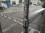 Four Tier Industrial Wire Shelving / Silver Steel Antistatic Warehouse Trolley