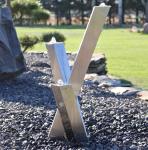 Public Decorative Brushed Finish Stainless Steel Square Column Water Feature