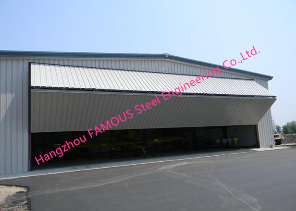 Dual Panel Bi Folded Hangar Door Upper Folding Industrial Doors With Hard Metal