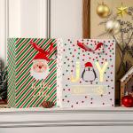 Custom Christmas Style Gift Packaging Card Paper Shopping Bag Logo and