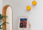 Modern simple hotel bedroom mirror lamp round interior colorful wall lamp