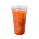 PET Smoothie Plastic Cups Dome Lids 500ml 16 Oz Disposable