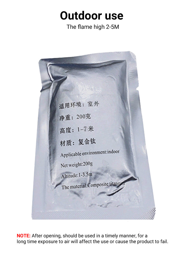 200g Cold Spark Machine Outdoor Indoor Cold Sparklers Metal Titanium Powder
