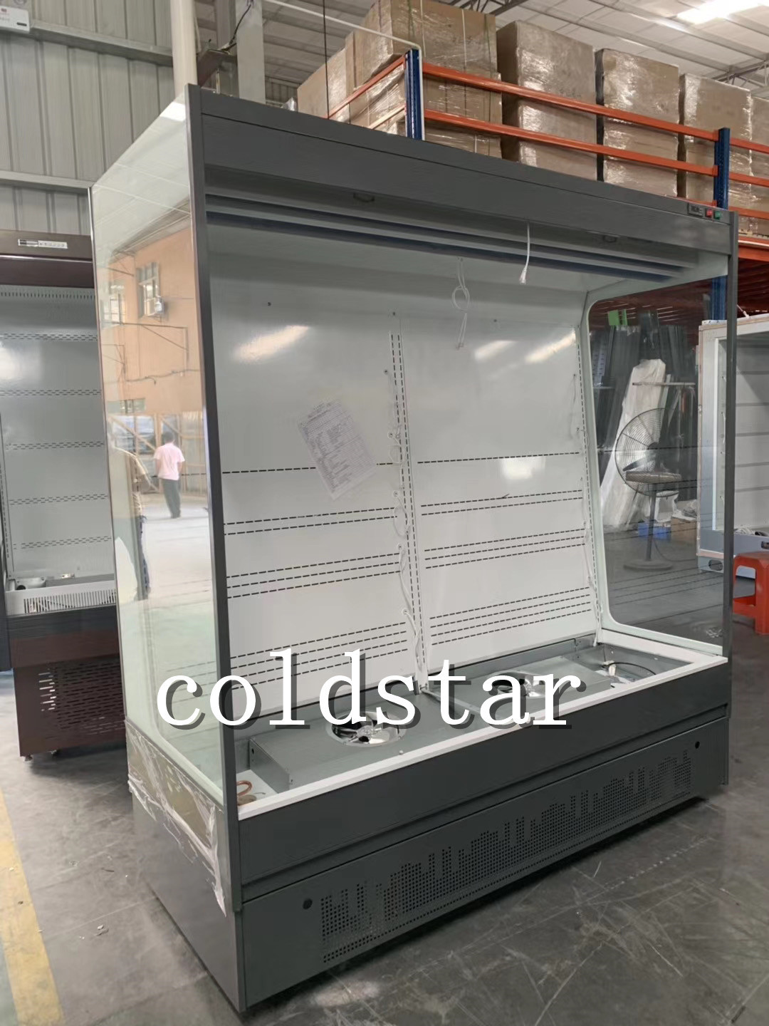 Supermarket milk chiller open multi-deck refrigerator fruit display stand for sale