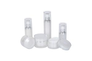 Wholesale Heavy Wall Acrylic Lotion Bottle Round Cream Jar 30g Skincare Cosmetic Set from china suppliers