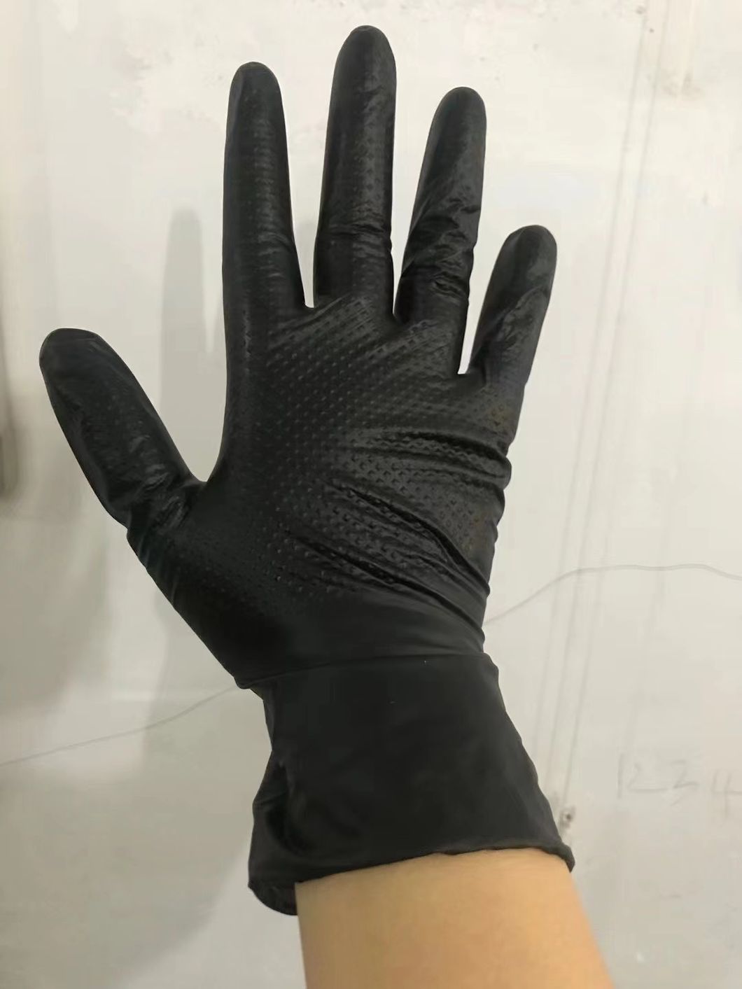 9 Inch Disposable Black Nitrile Examination Gloves Sizes S M L XL