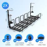 Cable Duct for Desk/Table/Workplace Cable Tray for Organising Cables and Power