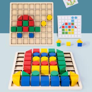 Wholesale Creative Wooden Block Puzzle Montessori Teaching Children'S Early Educational from china suppliers