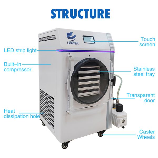 4-6Kg Automatic Small Food Fruit Meat Vacuum Freeze Dry Machine For Home Use