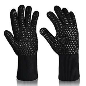 Wholesale Kitchen Cooking Black Aramid Heat Resistant Work Gloves Barbeque Oven Mitts from china suppliers