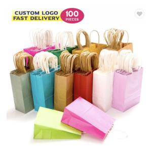 Wholesale Recyclable Paper Bag Packaging Brown Black Custom Kraft Shopping Paper Bags With Handle from china suppliers