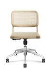 0.121CBM Executive Desk Rattan Office Chairs Wooden Black 46cm With Wheels Oem