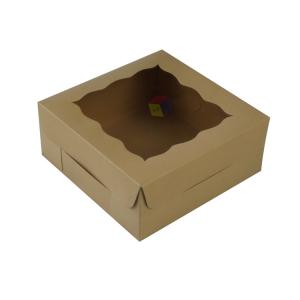 Wholesale Food Grade Kraft Takeaway Bakery Cake Packaging Boxes with Clear Window and Custom Logo from china suppliers