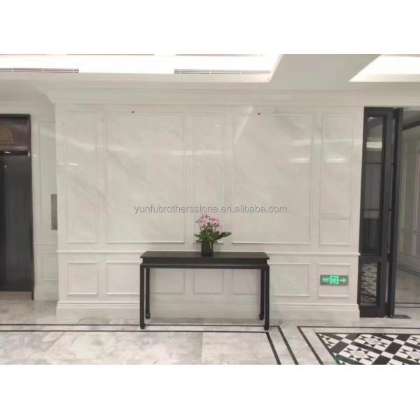 White Thassos Marble Big Slab Polished Stone Wall Panel Tile for Modern Hotel Design