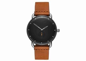 Wholesale Tan leather wrist watch japan movt quartz watch stainless steel bezel from china suppliers