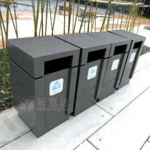 Wholesale Black Rectangular 40gal 4 Compartment Recycling Bin from china suppliers