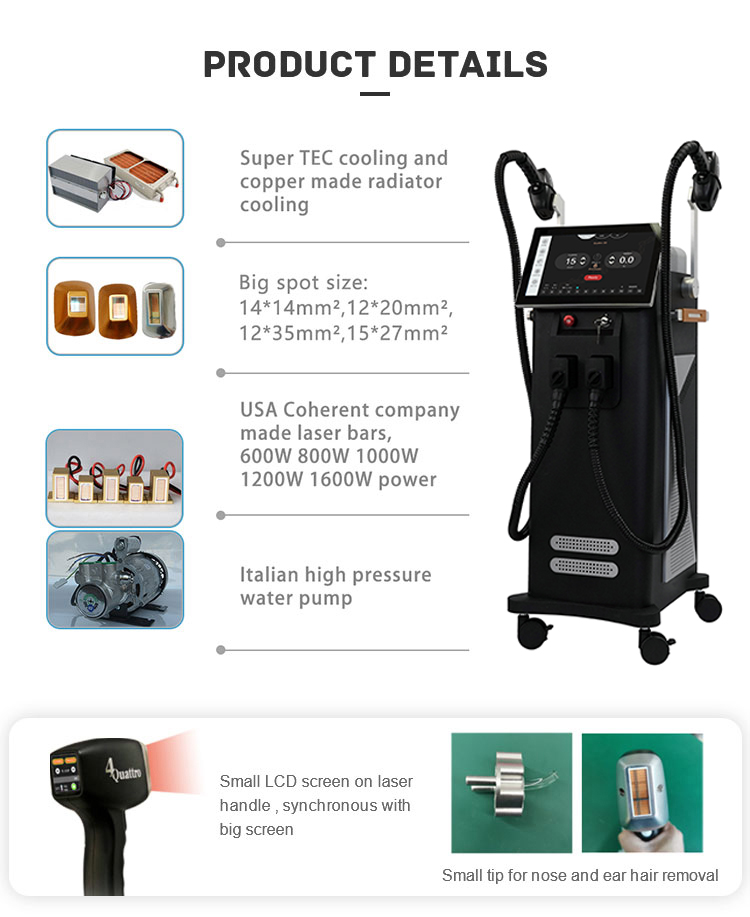 Medical Grade Titanium Diode Laser Hair Removal Machine 4 Waves