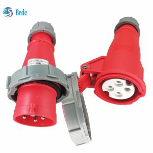 China IP67 Industrial Plug Socket 4 Pins(3P+E) 16 And 32 Amp Docking Type on sale