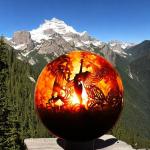 Garden Fire Sphere Manual Ignition Round Steel Fire Pits outdoor
