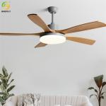50W LED Smart Ceiling Fan Light 4 Wood Blades With Remote Control