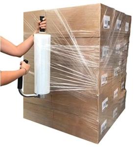 China Hand Bundling Stretch Film Extended Core Handle Stretch Film Wrap, Heavy Duty Shrink Wrap Roll Furniture, Moving, Box on sale