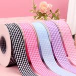 Wholesale 2.5cm grid woven ribbon handmade DIY ribbon ribbon gift flower
