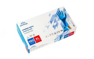Wholesale BASIC SYNMAX ASTM D5250 Vinyl Blue Examination Gloves Powder Free from china suppliers