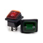 16A 250V 4 PIN Waterproof Lighted Rocker Switch