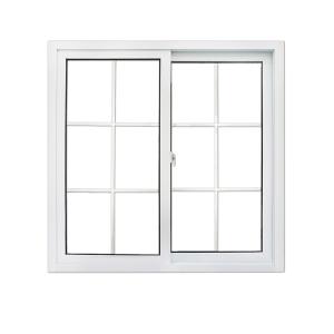 China Single Sliding With Mosquito Net Tempered Glass Upvc Plastic Horizontal Modern Window on sale