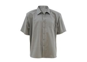 Wholesale Grey Color Mens Oxford Work Shirts , Short Sleeve Button Up Work Shirts Anti Wrinkle from china suppliers