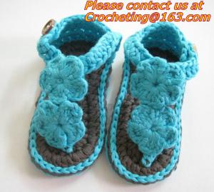 Wholesale Boys Girls Crochet Sandal Thongs Slippers Newborn Infant Toddler Prewalker Kids Knitt from china suppliers