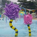 Glass Fiber Water Splash Pad Anti Static Children Rose Flower Water Spray Park