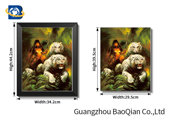 3d Flip Effect Picture With Frame Wall Hanging Flip , 3d Pretty Girl And Animal Flip Image