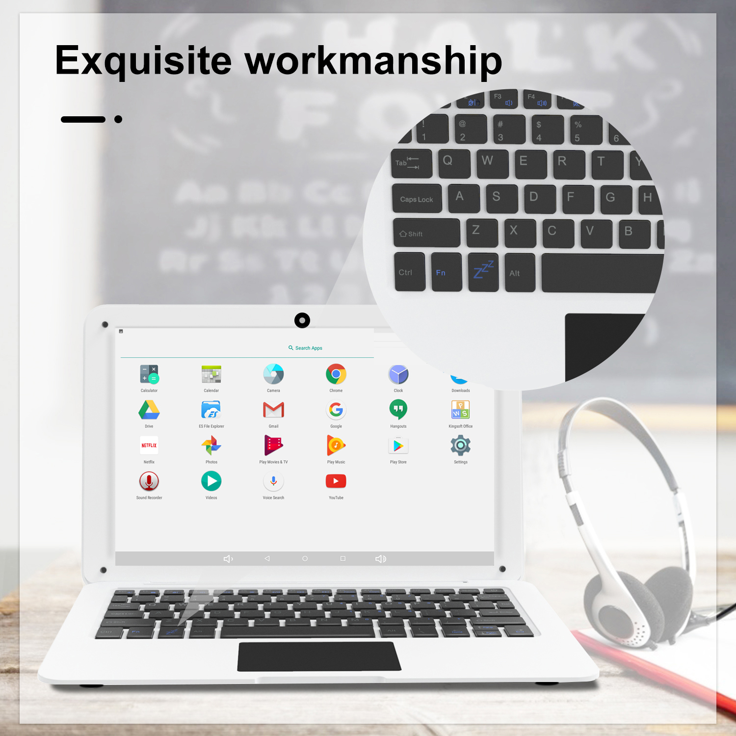 EU Plugs Ultra Thin Mini Laptop 10.1 Inch Quad Core Allwiner A133 For Business And Learning