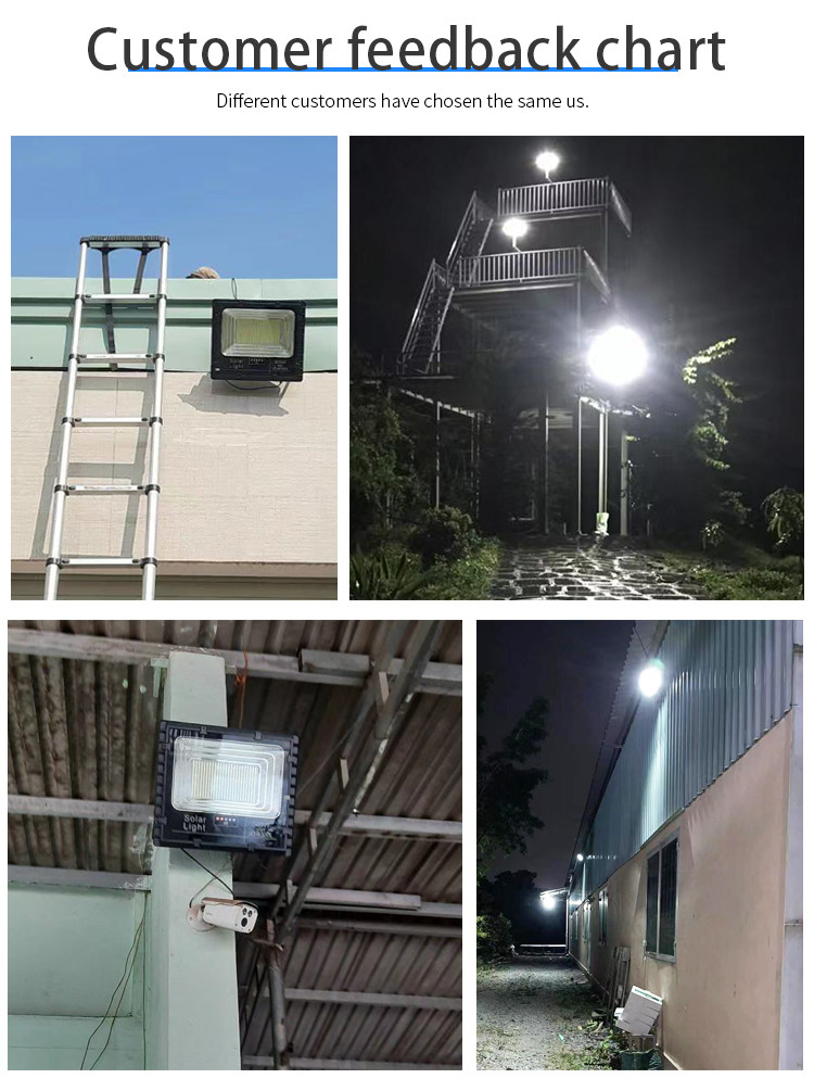 Aluminum IP67 Solar Flood Light Outdoor 50w 100w 200w 300w Wall Led