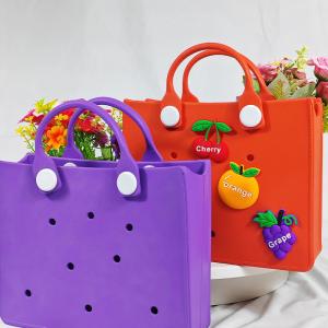 Wholesale Waterproof Woman EVA Tote Large Shopping Basket Bags Beach Bag Purse Eco Jelly Candy Lady Handbags from china suppliers