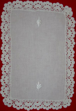 Rectangular coffee table linen table cloth table, Corcheted Lace Table linen, Tablecloth