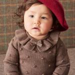 Antumn Winter Ruffle neck Long Sleeve Newborn Girls Organic Cotton Kids Infant