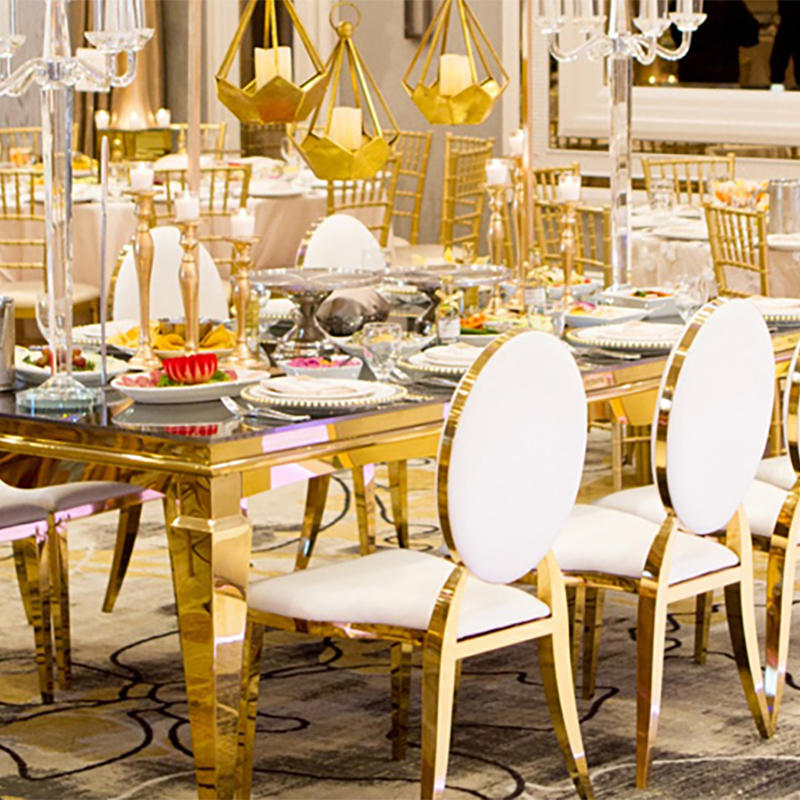 Aluminum Gold Banquet Chairs White Ballroom Chairs Customized