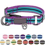 3M Reflective Soft Nylon Dog Collar Multi Colored Stripe Customized Size