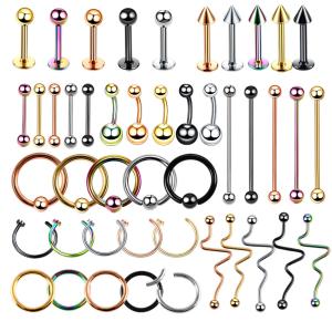 Wholesale Steel Belly Button Piercings Segment Ring Nose Ring Lip Eyebrow Piercings Industrial Barbell Body Jewelry Piercing from china suppliers