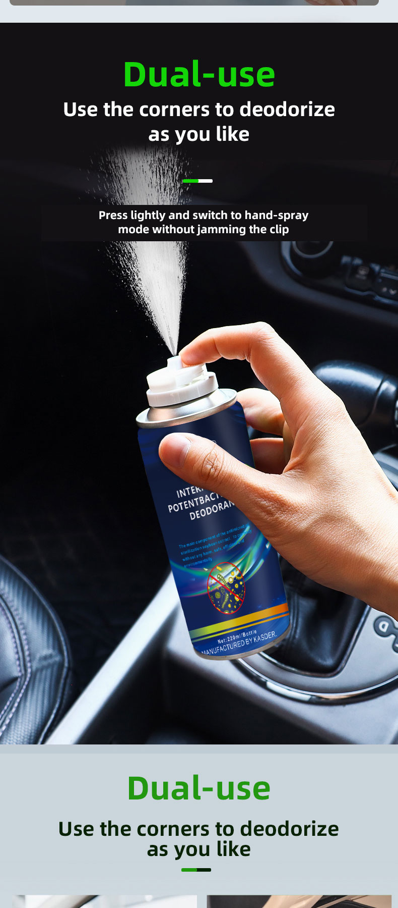In-Car Foam Carpet Cleaning Made Easy with 220ml Waterless Car Wash Foam Cleaner Spray