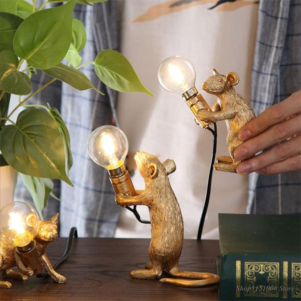 Seletti Resin Animal Rat Mouse Table Lamp Small Mini Mouse Cute LED Home Decor