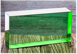 Wholesale 4 Inch 5 Inch Crystal Glass Block Decor Green Transparent Hot Fused Glass Tiles from china suppliers