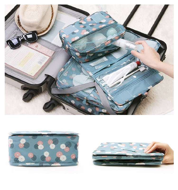 Digital Printing Flower Pattern Cosmetic Travel Organizer Bag