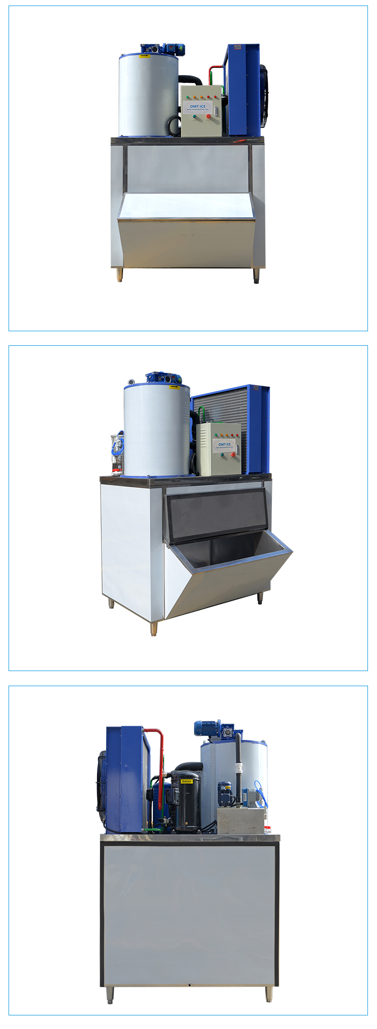 1.5T Flake Saltwater Flake Ice Machine 1500KG Capacity For Fisheries Industry